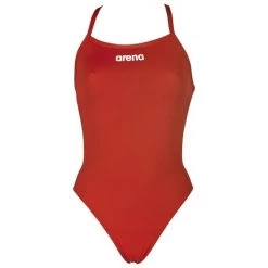 Bañador Arena 1P Solid Lightech Rojo/blanco Niña