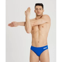 Bañador Arena Solid Brief Royal Blanco Hombre