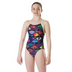Bañador Speedo TranquilFam Negro Con Abanicos Niña