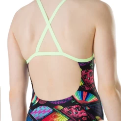 Bañador Speedo TranquilFam Negro Con Abanicos Niña -Tienda Barata Nadar Equipo banador speedo tranquilfam negro con abanicos nina 4